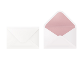 White and pink envelope by environmental materials for postage mail on transparent background png