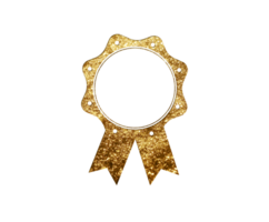 le isolé luxe d'or briller badge plat autocollant icône png