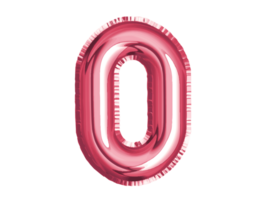 Magenta Rosa Nummer Null Luft Ballon zum Baby Dusche feiern Dekoration Party auf transparent Hintergrund png