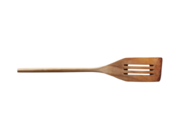 Kitchenware wooden salad spoon top view on transparent background png