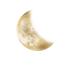 moitié Jaune sphère lune graphique sur transparent Contexte png