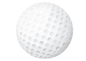 Isolated close up of single golf ball cut out on transparent background png