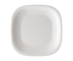 Isolated single round corner white dish utensil on transparent background png