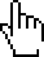 isoliert Computer klassisch Maus Steuerung Finger Mauszeiger Zeiger 8 Bits Pixel Symbol png