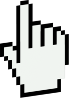 Isolated computer classic mouse control finger cursor pointer 8 bits pixel icon png