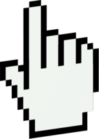 geïsoleerd computer klassiek muis controle vinger cursor wijzer 8 stukjes pixel icoon png