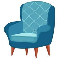 Cozy armchair on white background. Cartoon style. Vector illustration.