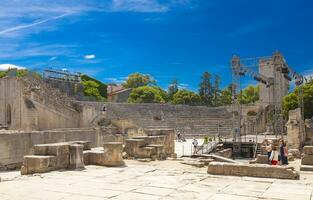 repair of the amphitheatre in Montpellier, France photo