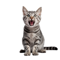 Cute playful and adroable cat transparent background AI Generative png