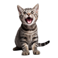 mignonne espiègle et adorable chat transparent Contexte ai génératif png