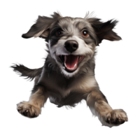 mignonne espiègle et adorable chien transparent Contexte ai génératif png