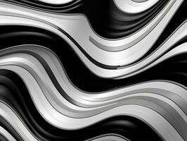 White and black wave art AI Generative photo
