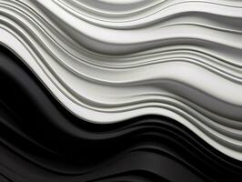 White and black wave art AI Generative photo