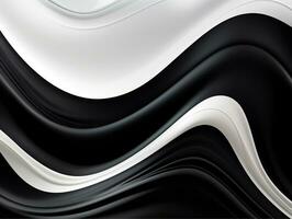 White and black wave art AI Generative photo