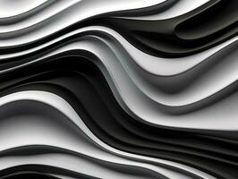 White and black wave art AI Generative photo