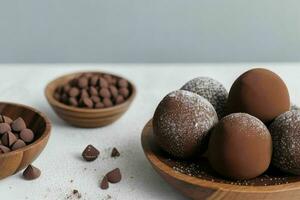 chocolate truffles. AI Generative Pro Photo