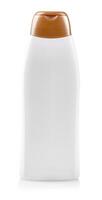 White blank plastic bottle on isolated background photo