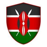 Kenya flag in shield shape. Vector illustration.