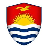 Kiribati flag in shield shape. Vector illustration.