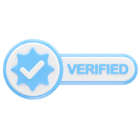 verifiziert Symbol Illustration 3d Rendern transparent Element png