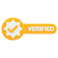 Verified icon illustration 3d rendering transparent element png