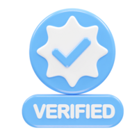 verifiziert Symbol Illustration 3d Rendern transparent Element png