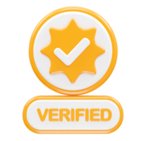 verified ikon illustration 3d tolkning transparent element png