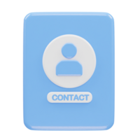 Contact book icon 3d rendering illustration element png