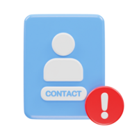 Contact book icon 3d rendering illustration element png