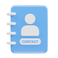 Contact book icon 3d rendering illustration element png