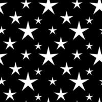 Vector seamless pattern of sparkle stars. Abstract print. Seamless pattern with white stars on black background. Abstract shine wrapping or textile design. Holiday and celebration.