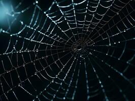 Spiderweb with raindrops background. photo