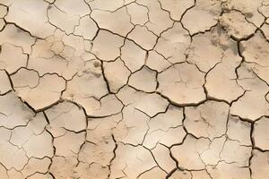 Cracked ground surface due to drought. AI generative photo