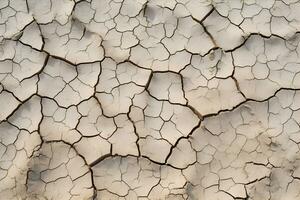 Cracked ground surface due to drought. AI generative photo