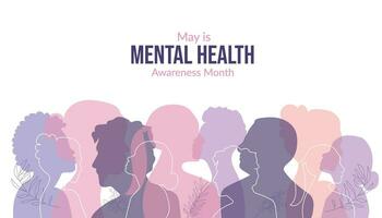 May is Mental Health Awareness Month . Mental Health Awareness Month .Vector illustration. vector