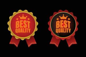 Vector best quality with crown and 5 stars symbol badge design