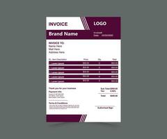 Vector invoice template design for your business