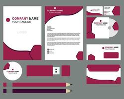 Vector stationery set with business branding highlighted professional color and modern shapes