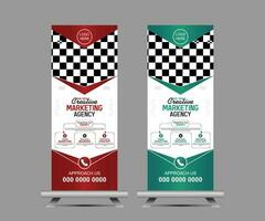 Vector modern corporate roll up banner template for marketing premium vector