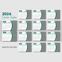 vector 2024 calendario diseño modelo para contento nuevo año