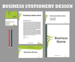 Vector stationery set with business branding highlighted professional color and modern shapes