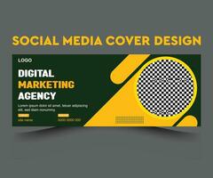 Creative business marketing agency social media post Social Media cover web banner template vector