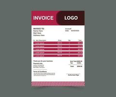 Vector invoice template design for your business