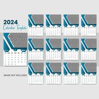 vector 2024 calendario diseño modelo para contento nuevo año