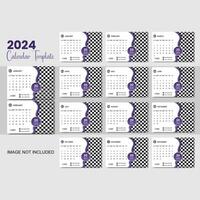 vector 2024 calendario diseño modelo para contento nuevo año