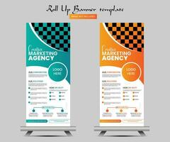 Vector modern corporate roll up banner template for marketing premium vector
