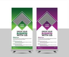 Vector modern corporate roll up banner template for marketing premium vector