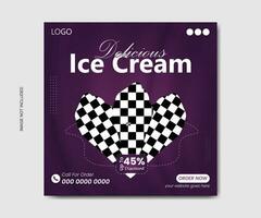 Vector delicious ice cream social media post template