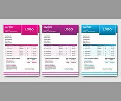 Vector invoice template design for your business