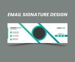 Vector email signature footer and social media banner template